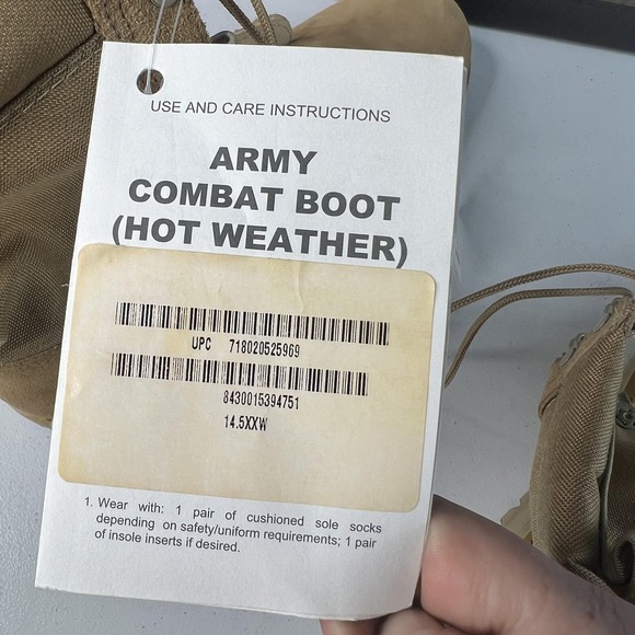 Rocky Army Combat Boots Mens‎ Size 14.5 XXW Desert Tan Hot Weather Vibram USGI